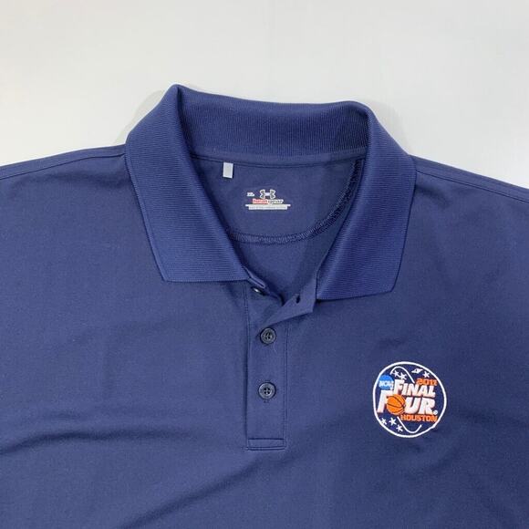 Under Armour Polo Shirt Mens XL Navy Blue Final Four Houston NCAA Basketball - Picture 4 of 12